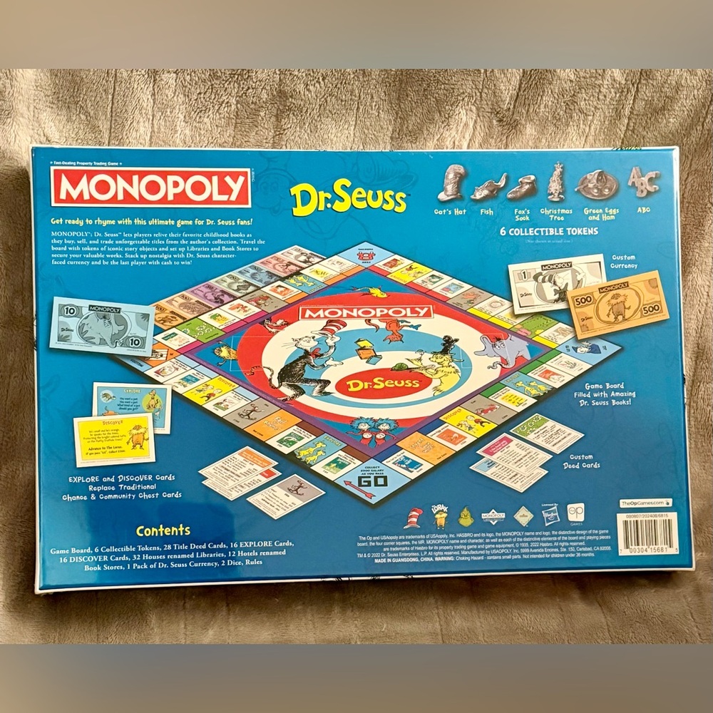 NWT Dr. Seuss Monopoly Board Game - Picture 2 of 3